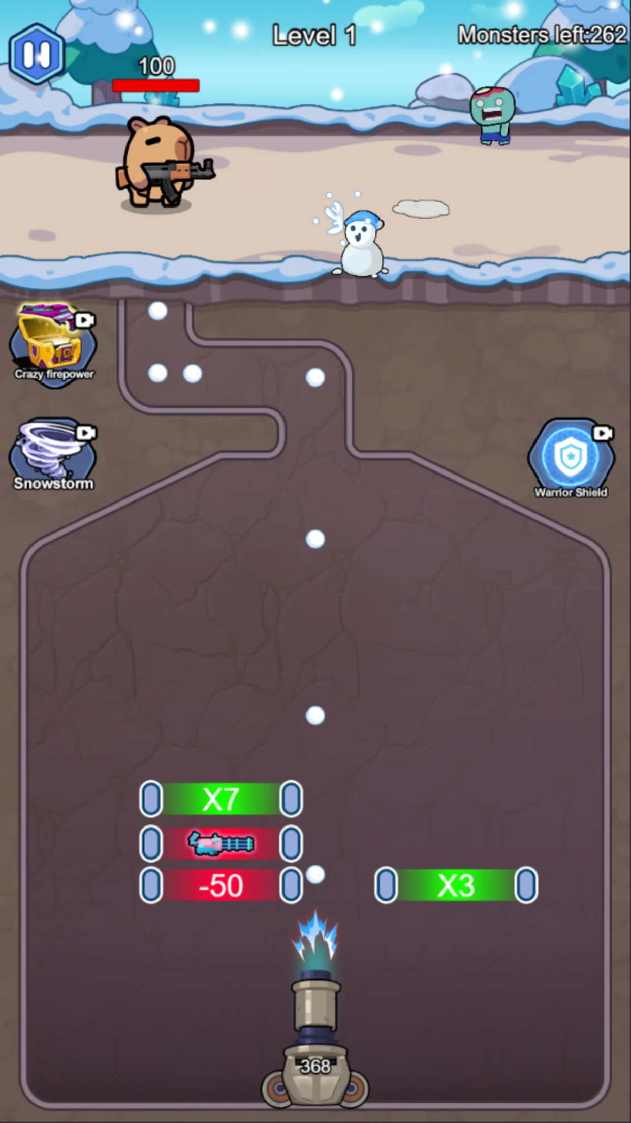 Capy Snow: Monster Blitz screenshot