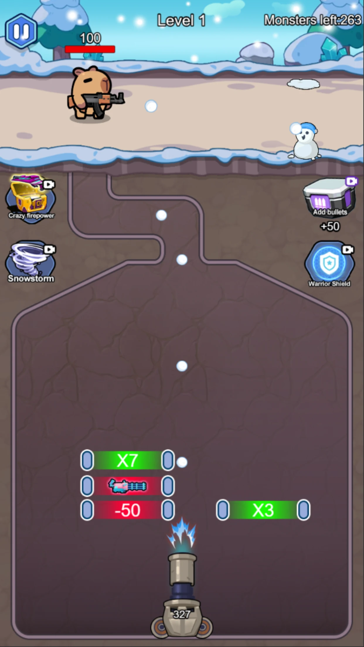 Capy Snow: Monster Blitz screenshot