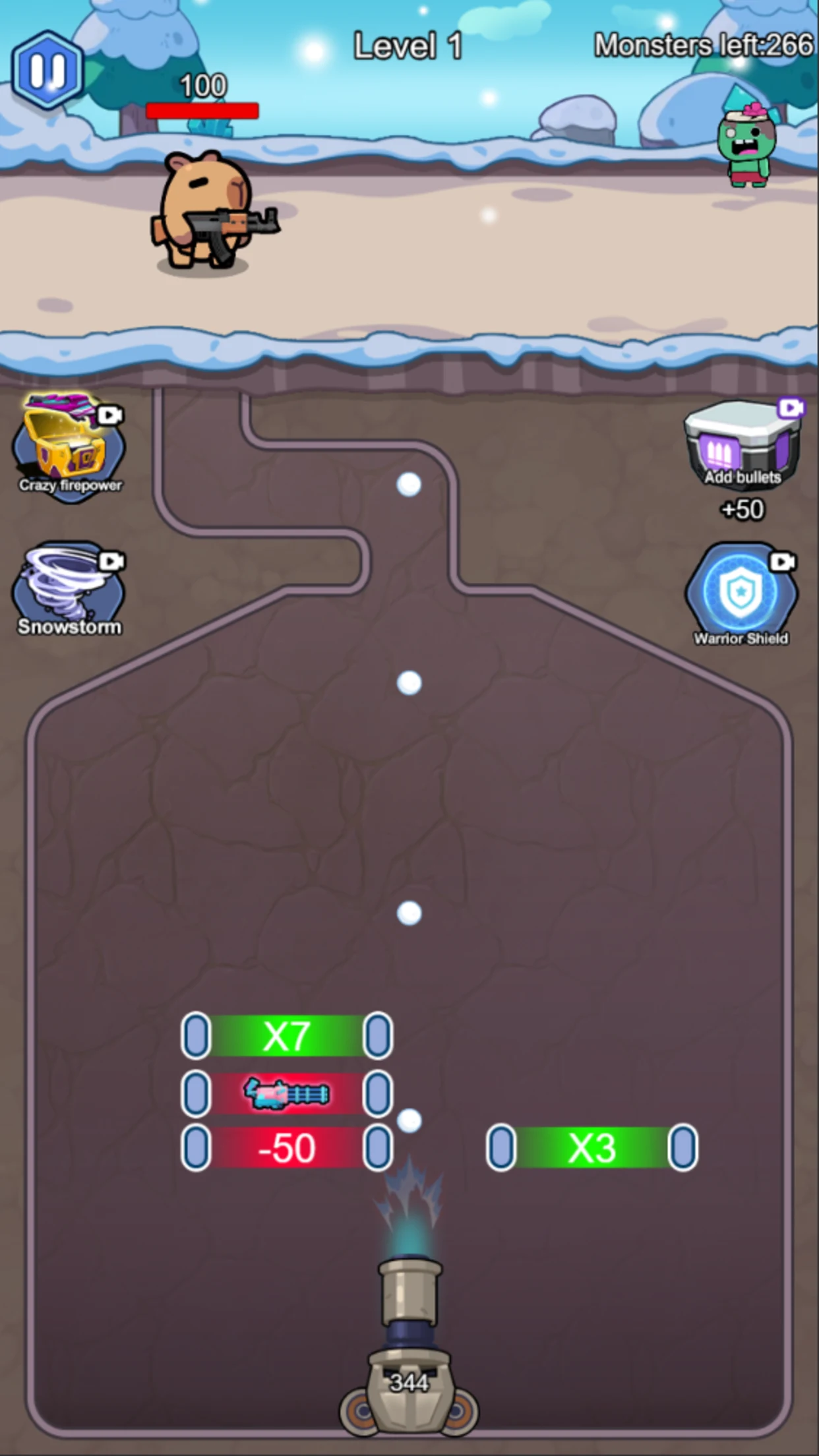 Capy Snow: Monster Blitz screenshot