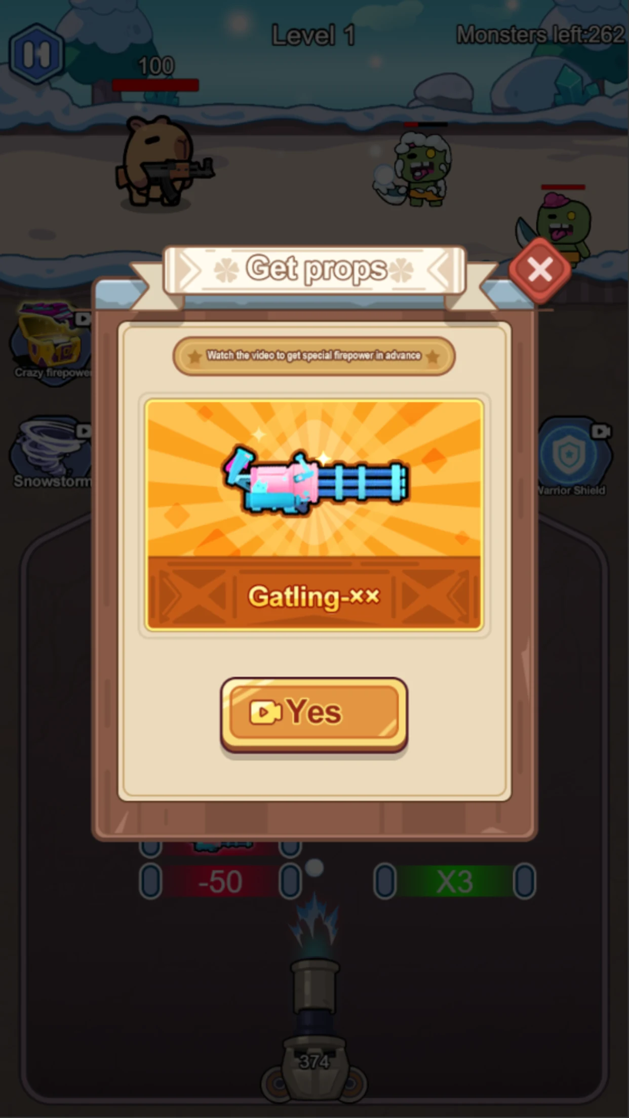 Capy Snow: Monster Blitz screenshot